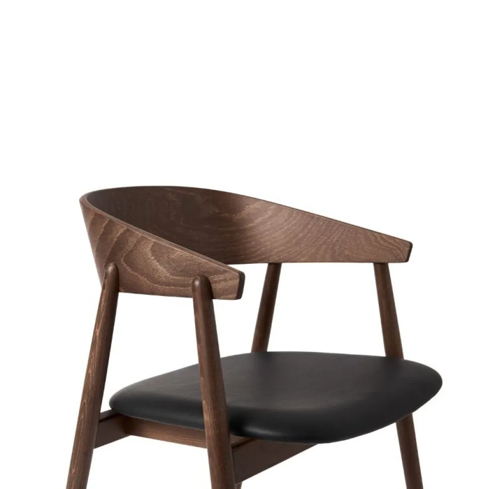 Andersen Furniture AC2 Stol Røget Mat Lakeret Bøg Sort PU Læder