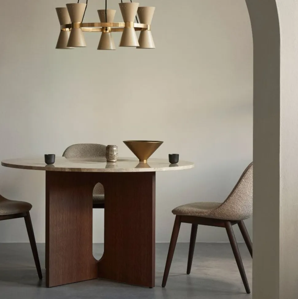 Audo Copenhagen Androgyne Dining Table Smoked Oak / Kunis Breccia Sand