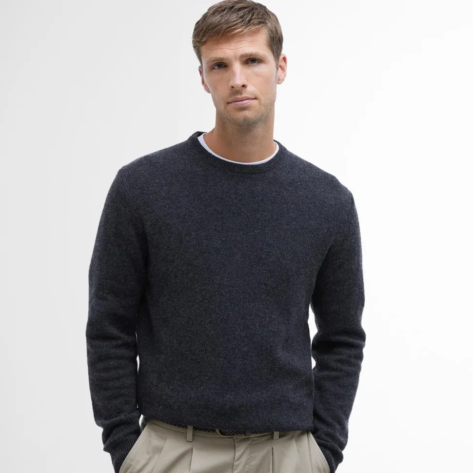 Barbour Essential Crew-Neck Jumper Charcoal