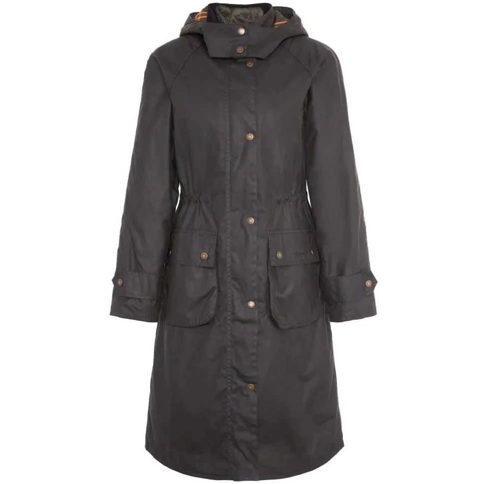 Barbour Long Cannich Waxed Jacket Olive-Classic