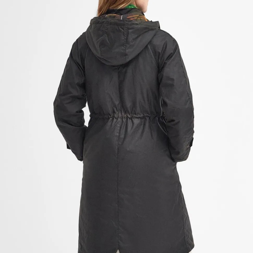 Barbour Long Cannich Waxed Jacket Olive-Classic