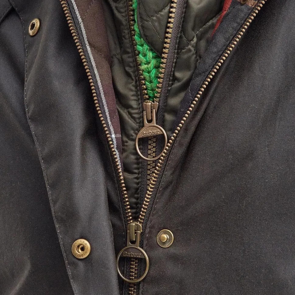 Barbour Long Cannich Waxed Jacket Olive-Classic