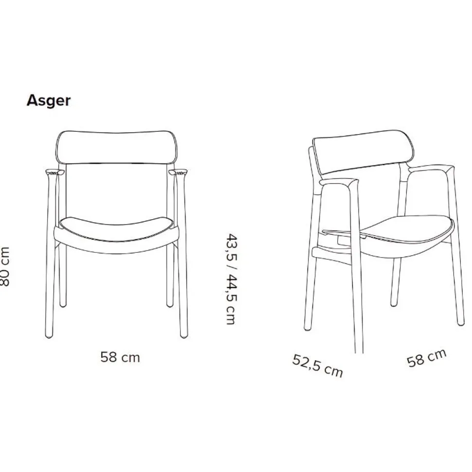 Bent Hansen Asger Spisebordsstol Eg/Lys Olie Cognac Zenso 2 Læder