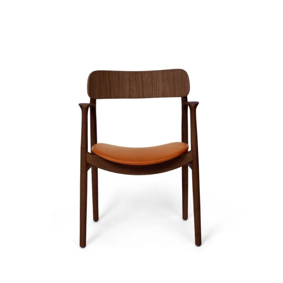 Bent Hansen Asger Spisebordsstol Eg/Røget Cognac Zenso 2 Læder