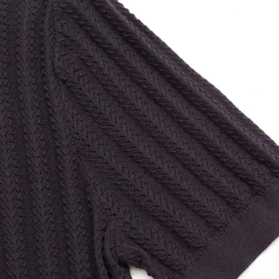 Blue De Génes Compra Open Polo Knit Dark Navy