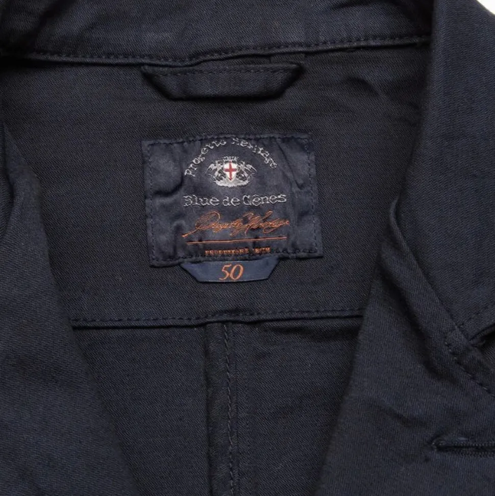 Blue De Génes Gabbiano Dobby Blazer Dark Navy