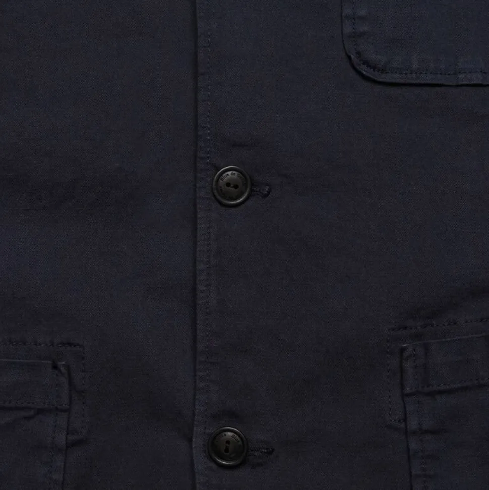 Blue De Génes Gabbiano Dobby Blazer Dark Navy