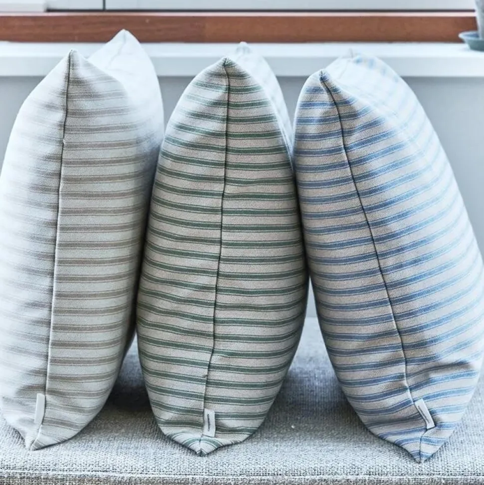 Compliments Outdoor Fine Stripe Cushion Dusty Blue 45x45 cm
