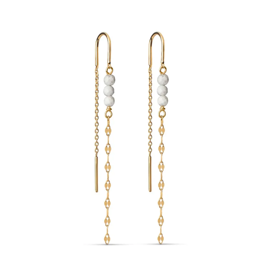 Enamel Copenhagen Earrings Yin Yang Chain Gold-Plated