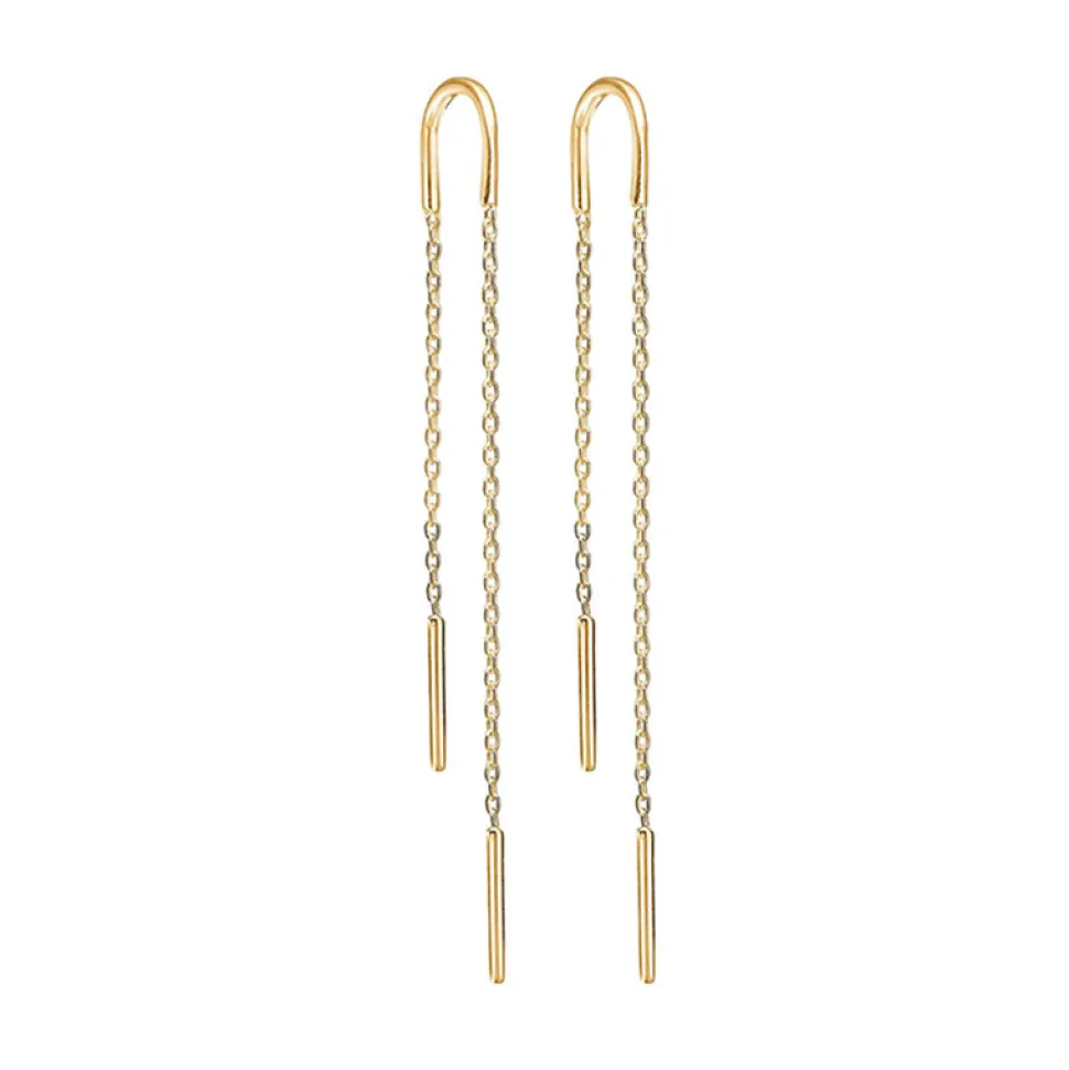 Enamel Copenhagen Hoop Chain Earrings Gold-Plated