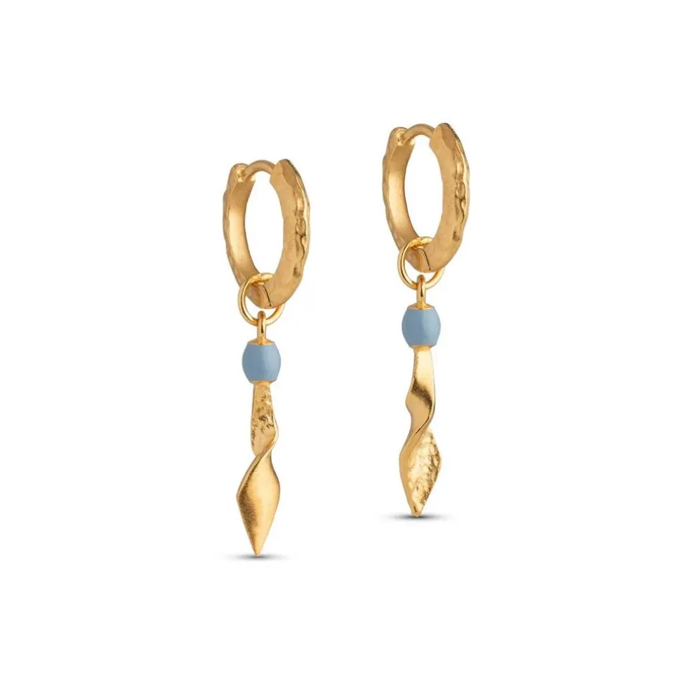 Enamel Copenhagen Hoops Moa Steel Blue Gold-Plated