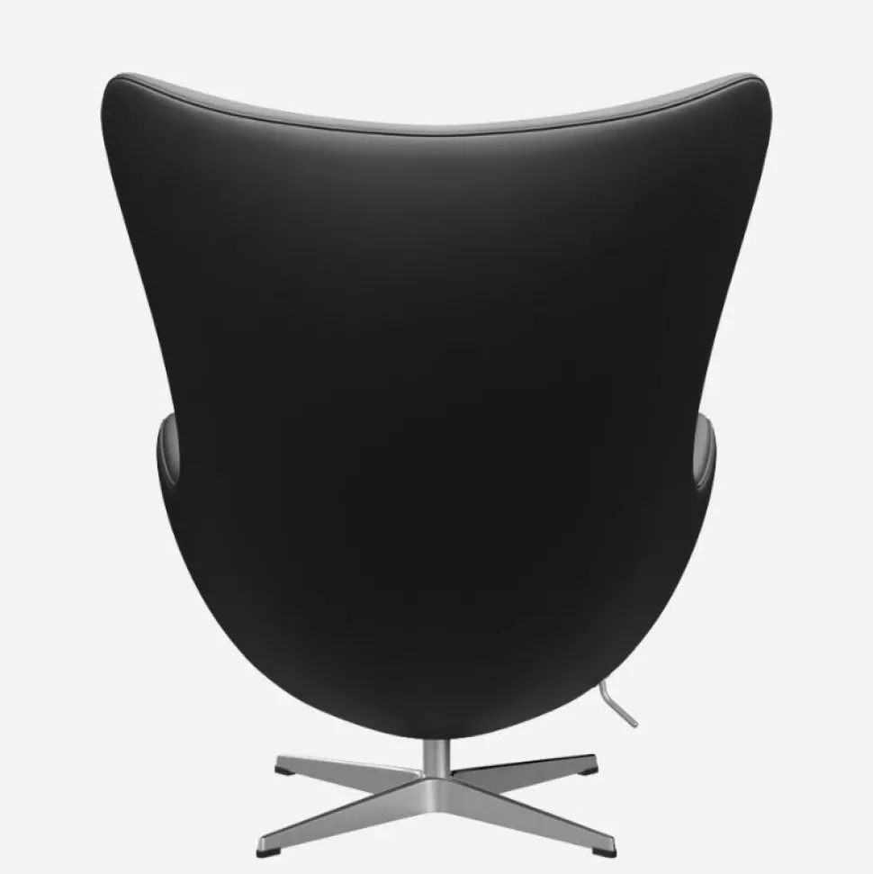 Fritz Hansen 3316 Ægget Sort Essential Læder Inkl. Fodskammel