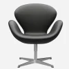 Fritz Hansen 3320 Svanen Sort Essential Læder