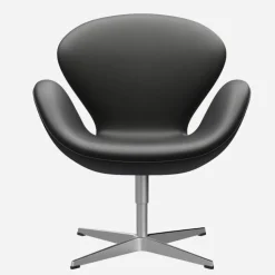 Fritz Hansen 3320 Svanen Sort Essential Læder