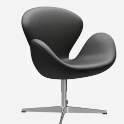 Fritz Hansen 3320 Svanen Sort Essential Læder