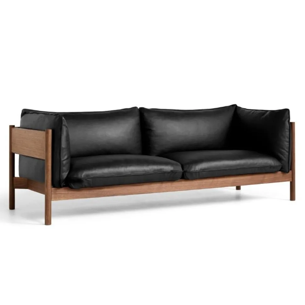 Hay Arbour 3-Pers. Sofa Olieret Valnød & Sort Nevada Læder