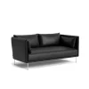 Hay Silhouette 2-Pers. Sofa Stål & Sort Sense Læder