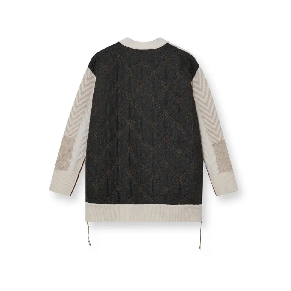 HEYANNO Grand Quilt Cardigan Ecru