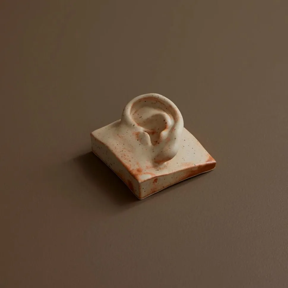 Laoru Laoru Square Ear Left Relief Warm Sand