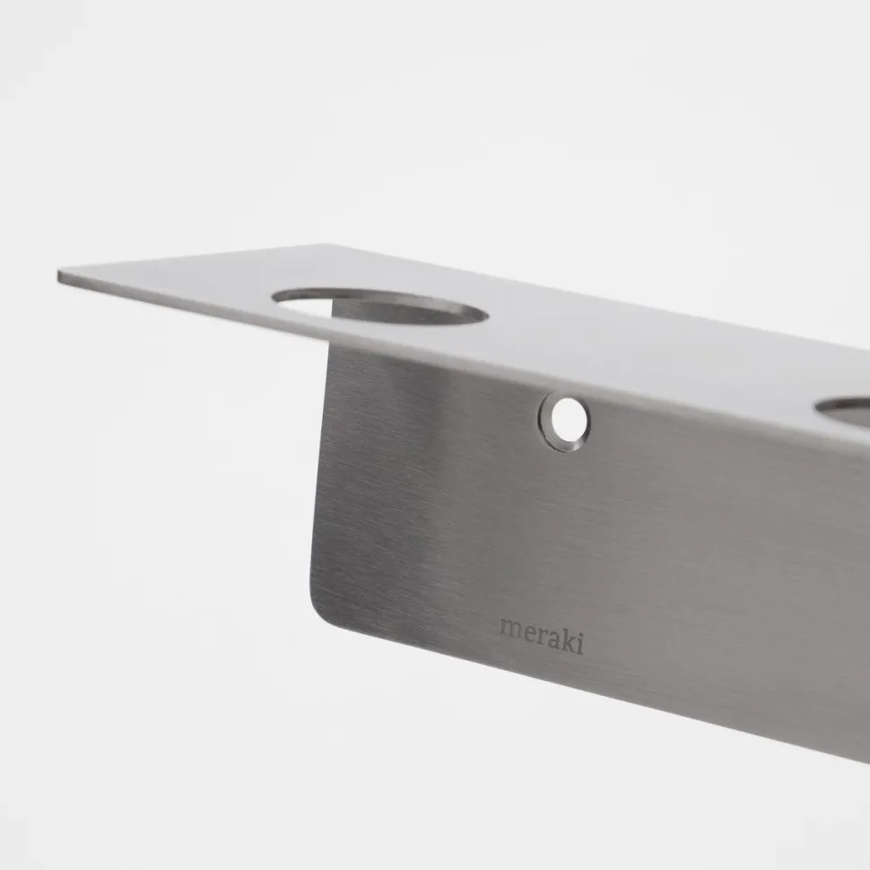Meraki Bottle Hanger With Hooks Brushed Silver