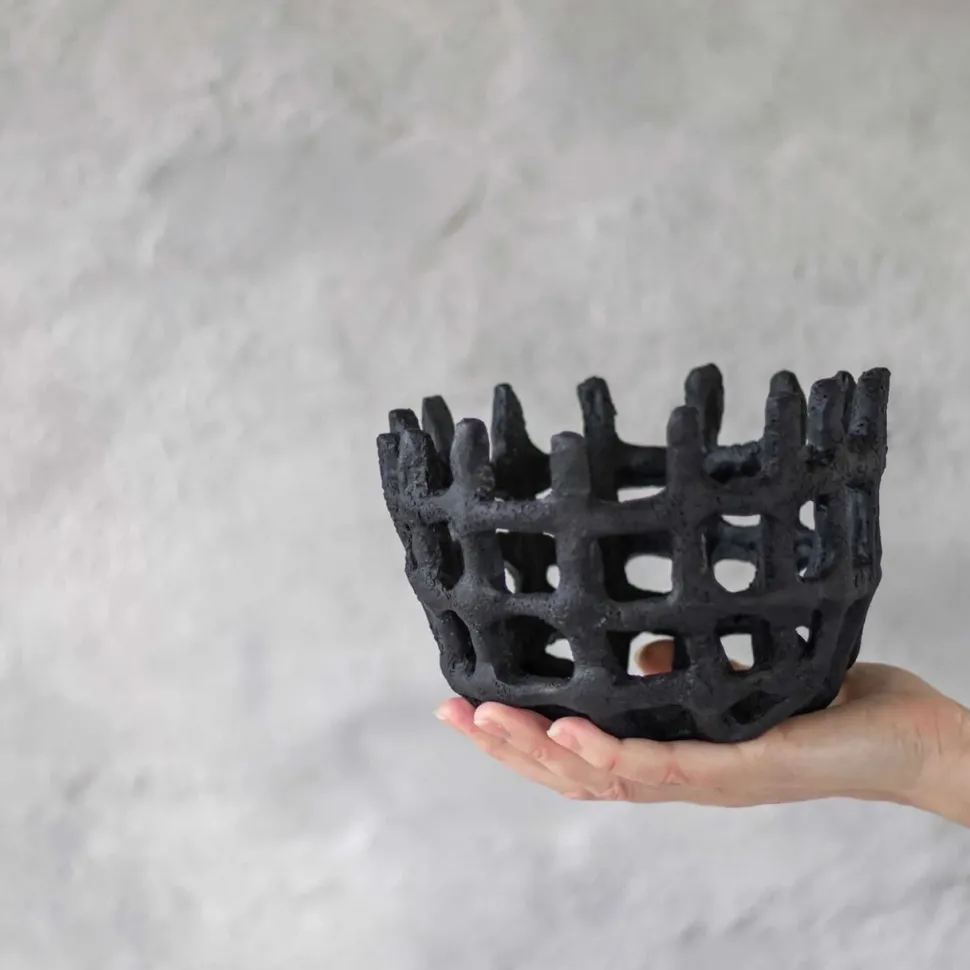 Mette Ditmer Art Piece Braided Bowl Black