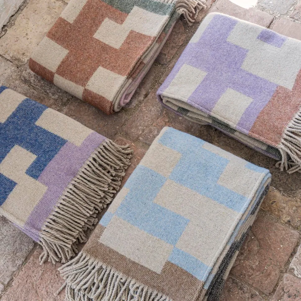 Mette Ditmer Maze Throw Light Blue