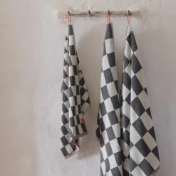Mette Ditmer Retro Guest Towels Dark Grey