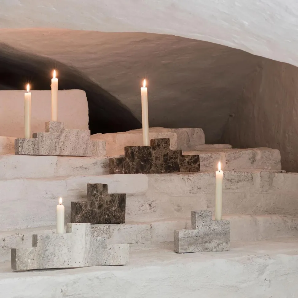 Mette Ditmer Step Trio Candleholder Chalk