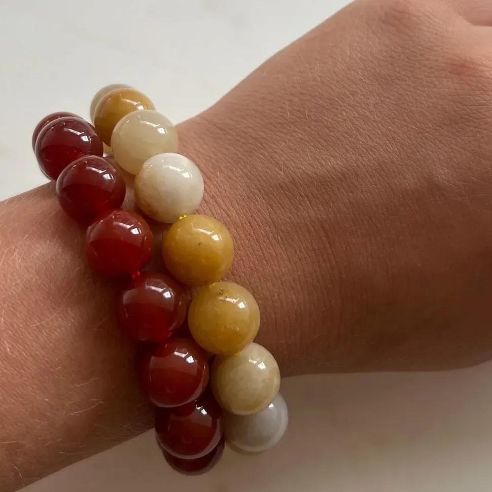 Soï Krystal Armbånd Chunky Orange Aventurin