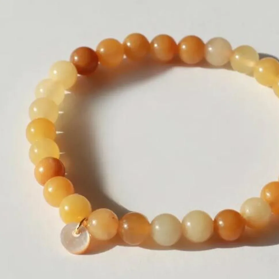 Soï Krystal Armbånd Orange Aventurin Large