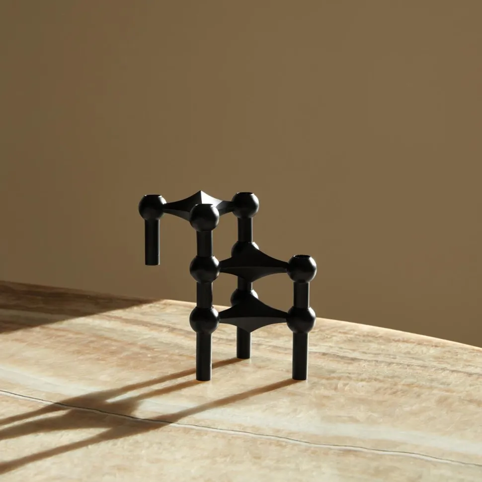 STOFF Nagel Candle Holder Set With 3 Black