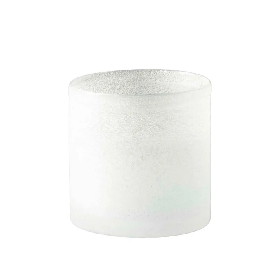 Tell Me More Frost Candleholder Small White