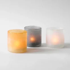 Tell Me More Frost Candleholder Small White