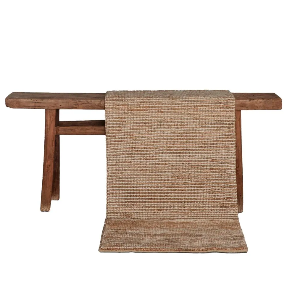 Tell Me More Hemp Wool Stripe Rug Nature 80x300 cm