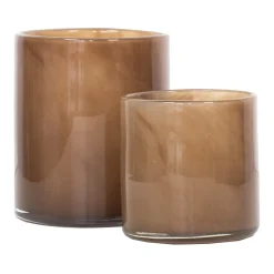 Tell Me More Lyric Candleholder Small Brown