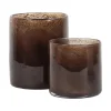 Tell Me More Lyric Candleholder Small Dark Brown