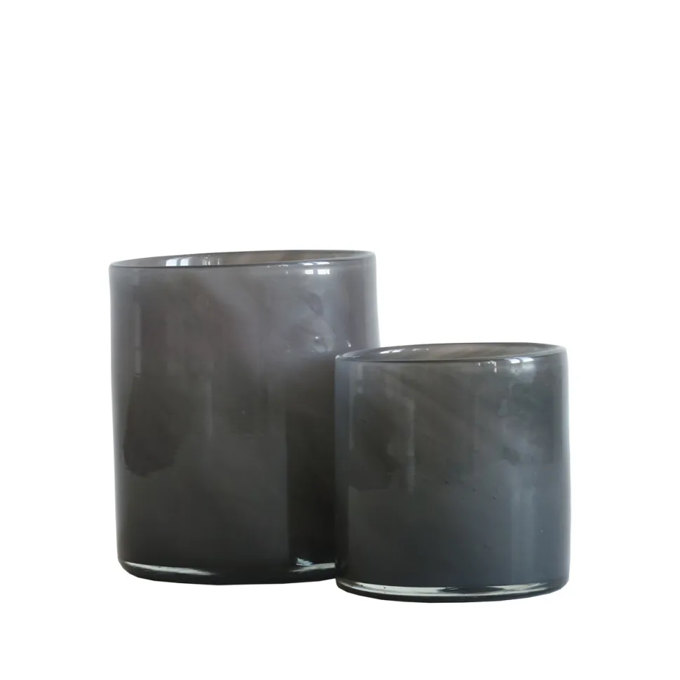 Tell Me More Lyric Candleholder Small Dark Grey