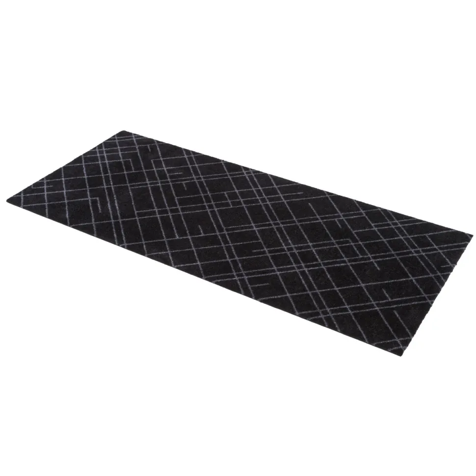 Tica Copenhagen Lines Smudsmåtte Sort/Grå 67x150 cm