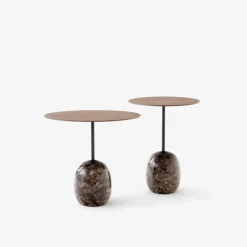 &Tradition LN8 Lato Bord Warm Black/Valnød Ø40 cm