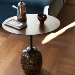 &Tradition LN9 Lato Bord Warm Black/Valnød Ø50 cm