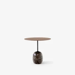 &Tradition LN9 Lato Bord Warm Black/Valnød Ø50 cm