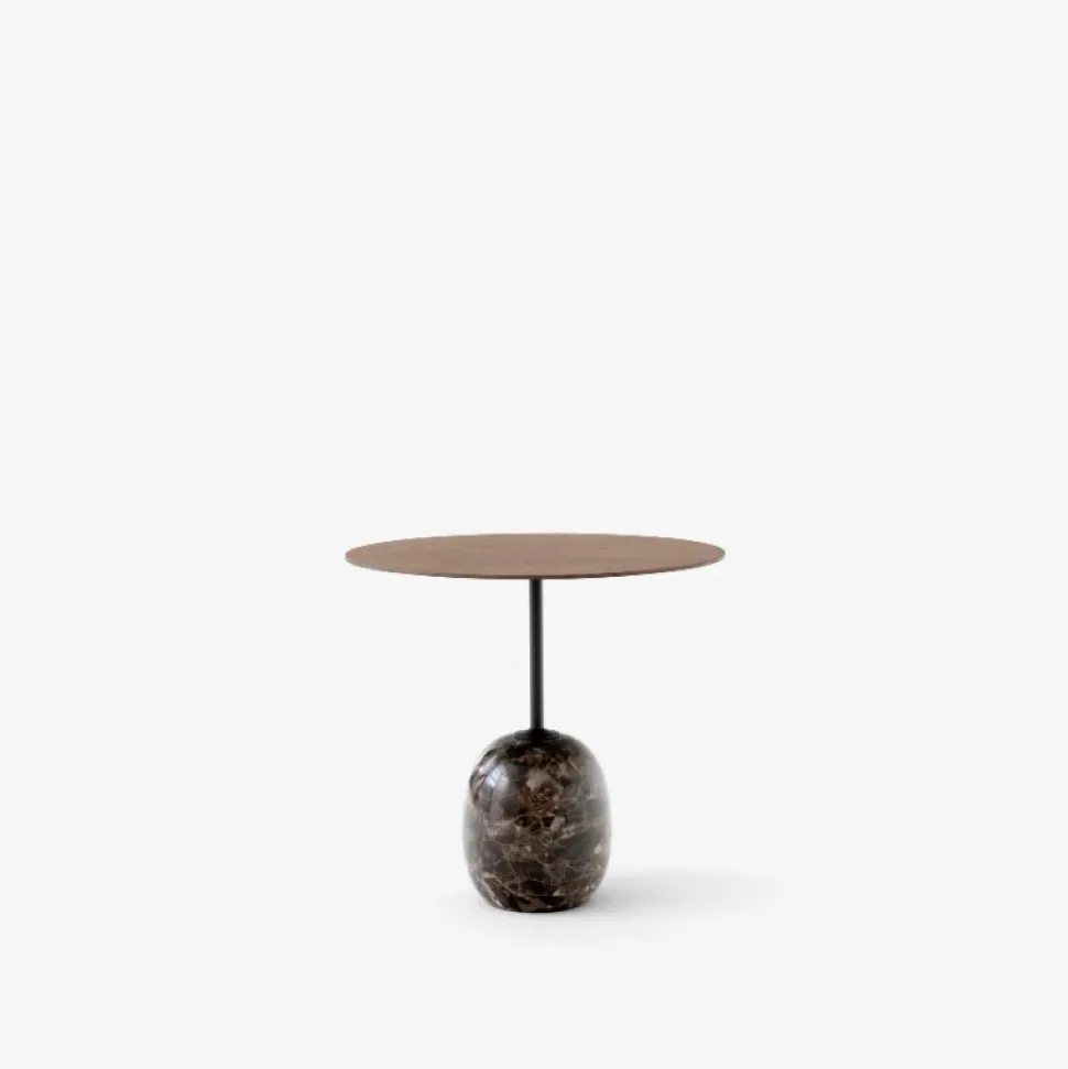 &Tradition LN9 Lato Bord Warm Black/Valnød Ø50 cm