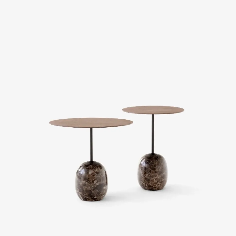 &Tradition LN9 Lato Bord Warm Black/Valnød Ø50 cm