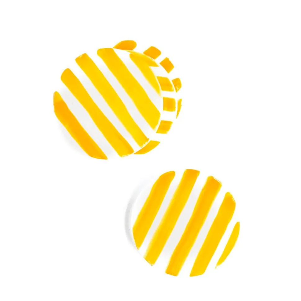 Val Pottery Crew Coasters Yellow Stripes