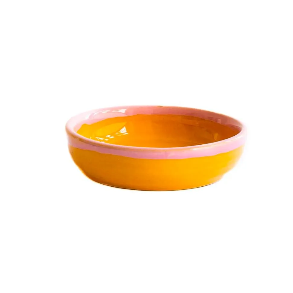 Val Pottery Joana Bowl Yellow/Pink Edge
