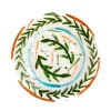 Val Pottery Miguel Plate Dark Green Feathers