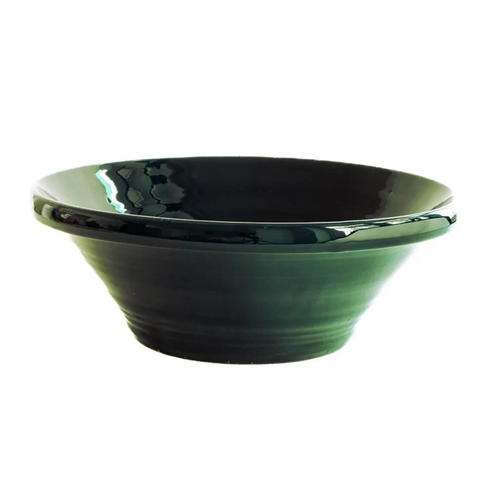 Val Pottery Ricardo Salad Bowl Dark Green