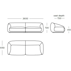 Wendelbo Montholon 3-Pers. Sofa Bosa Col. 04