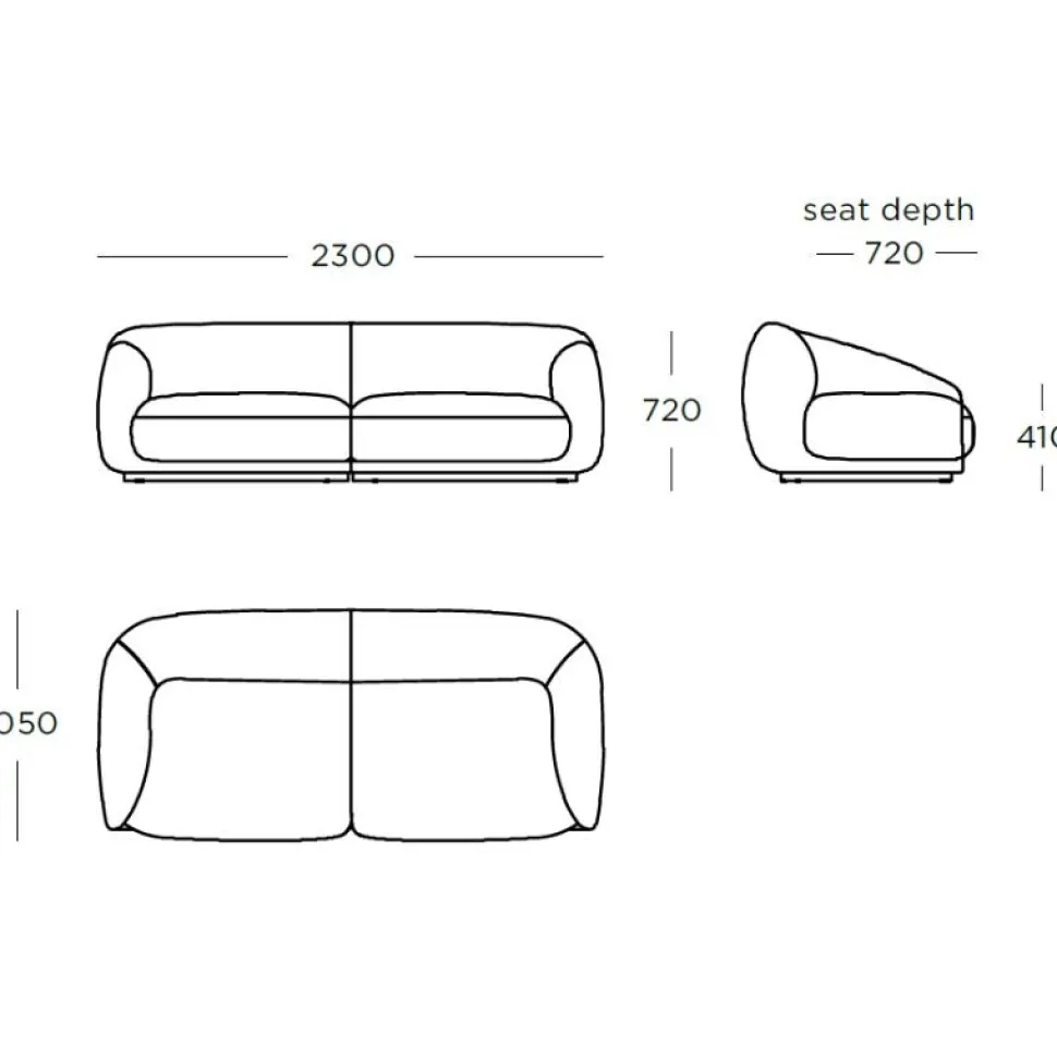 Wendelbo Montholon 2.5-Pers. Sofa Cuddle Col. 04